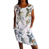 Icone™ CasualDress: Nature Print Round Neck Casual Dress