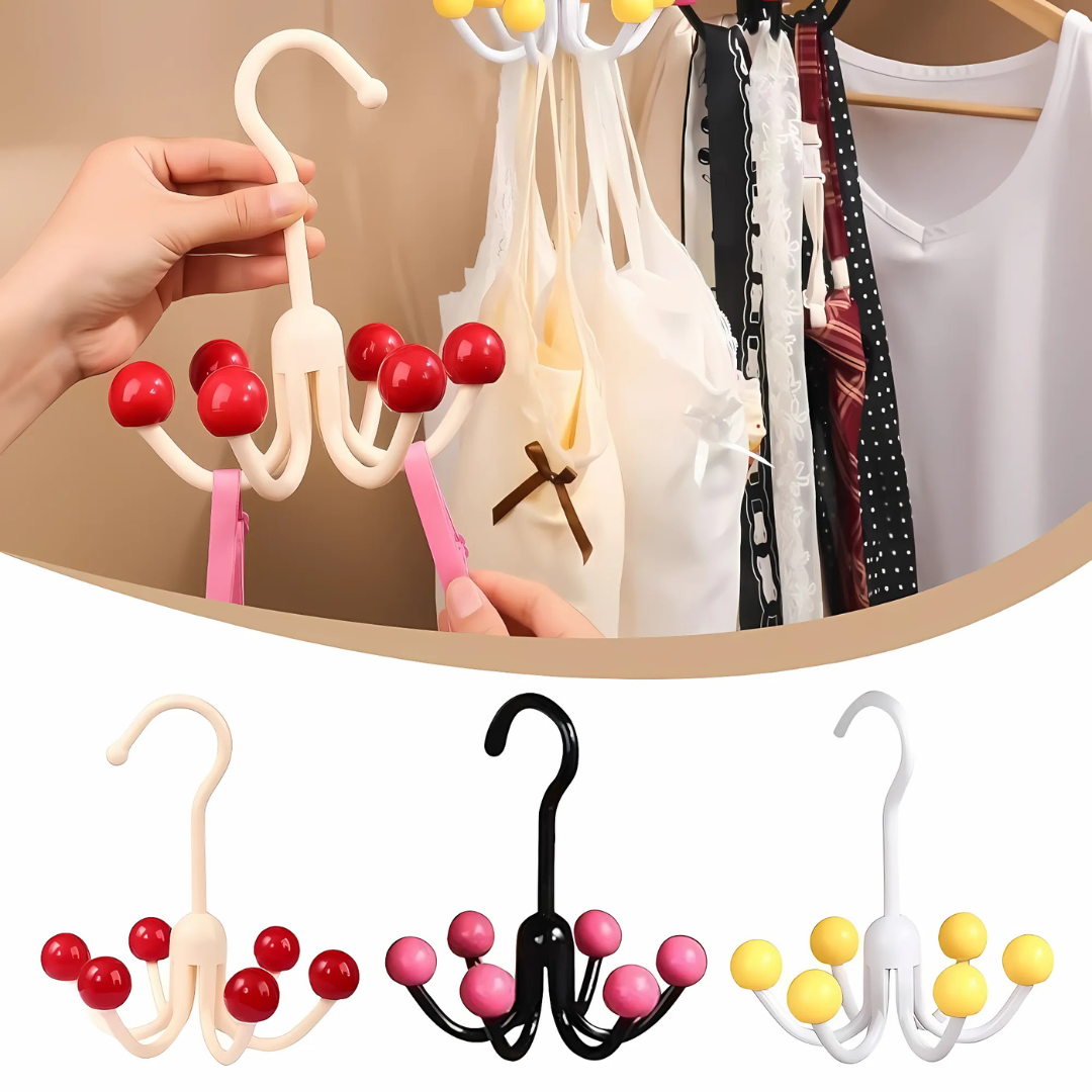 GlideHold® HangerHooks: 360° Swivel 6 Claw Hooks Closet Organizer Hanger