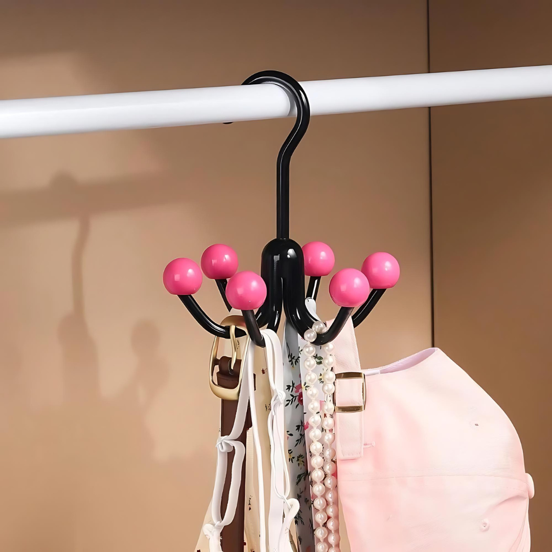 GlideHold® HangerHooks: 360° Swivel 6 Claw Hooks Closet Organizer Hanger