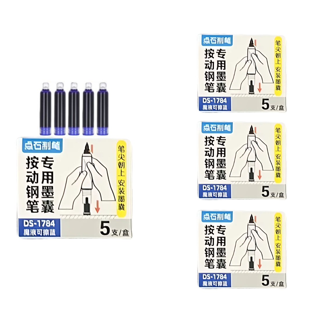 FountainPen - Retractable And Refillable Fountain Pen With Ink Cartridges