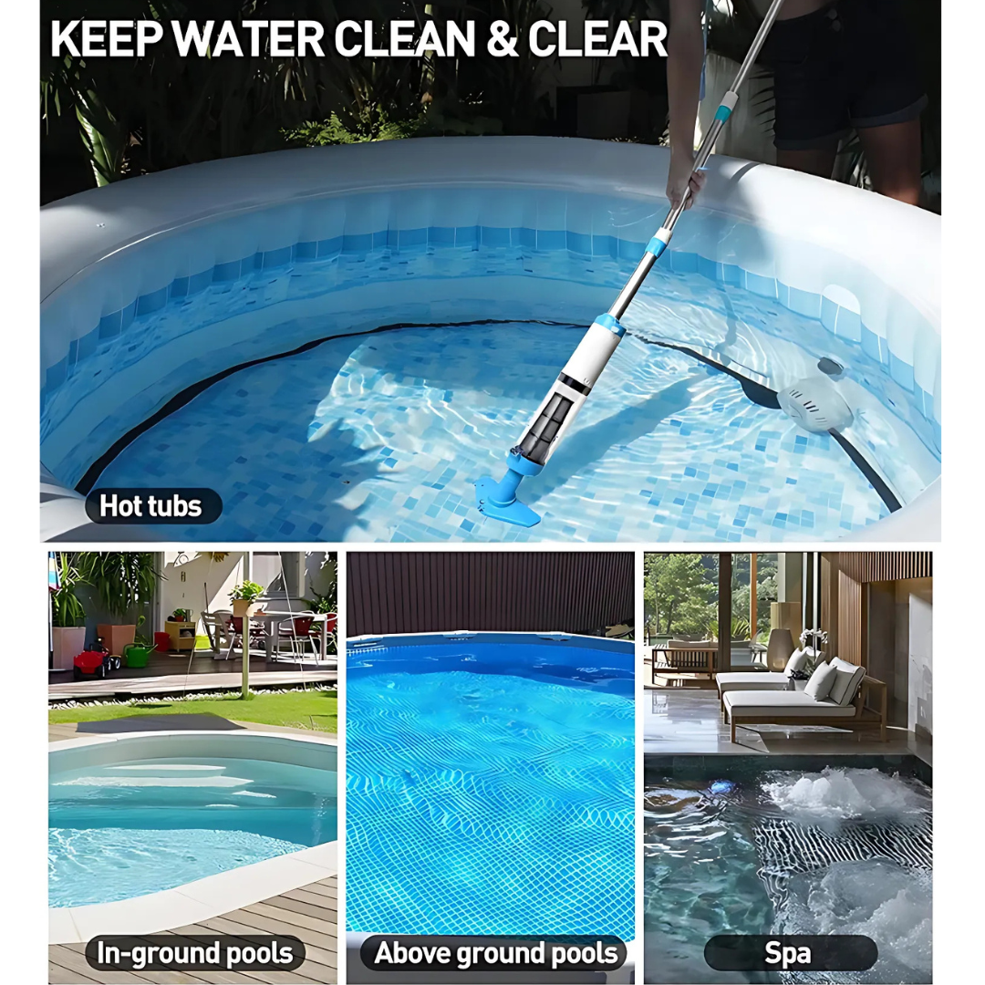 Cleaner Pro° PoolCleaner: Rechargable Handheld Pool Vacuum Cleaner