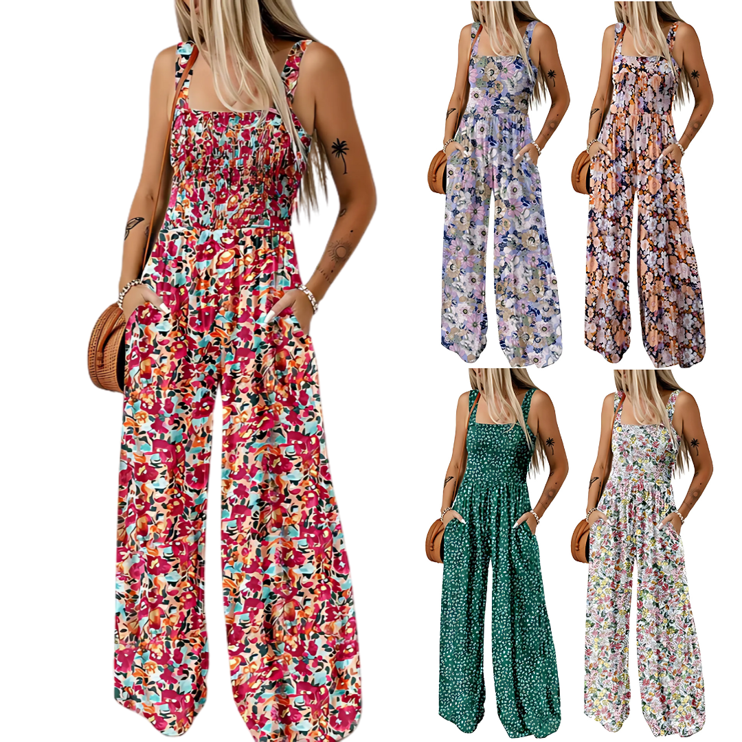 Icone™ PrintedJumpsuit: Full Length Comfortable Casual Loose Printed Jumpsuit