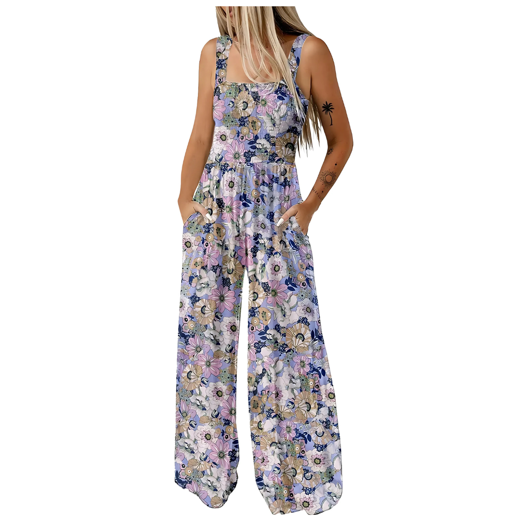Icone™ PrintedJumpsuit: Full Length Comfortable Casual Loose Printed Jumpsuit