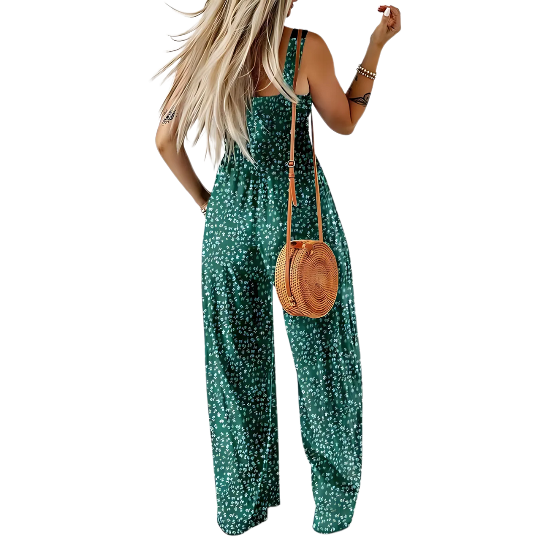 Icone™ PrintedJumpsuit: Full Length Comfortable Casual Loose Printed Jumpsuit