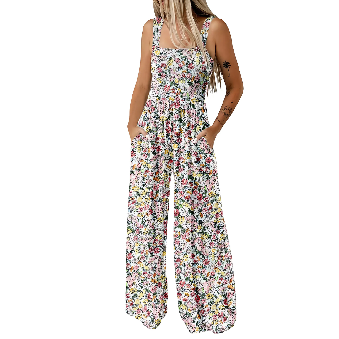 Icone™ PrintedJumpsuit: Full Length Comfortable Casual Loose Printed Jumpsuit