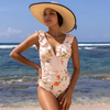 Icone™ ElegantSwimsuit: Elegant Pleated Design V-Neck Tummy Control Swimsuit