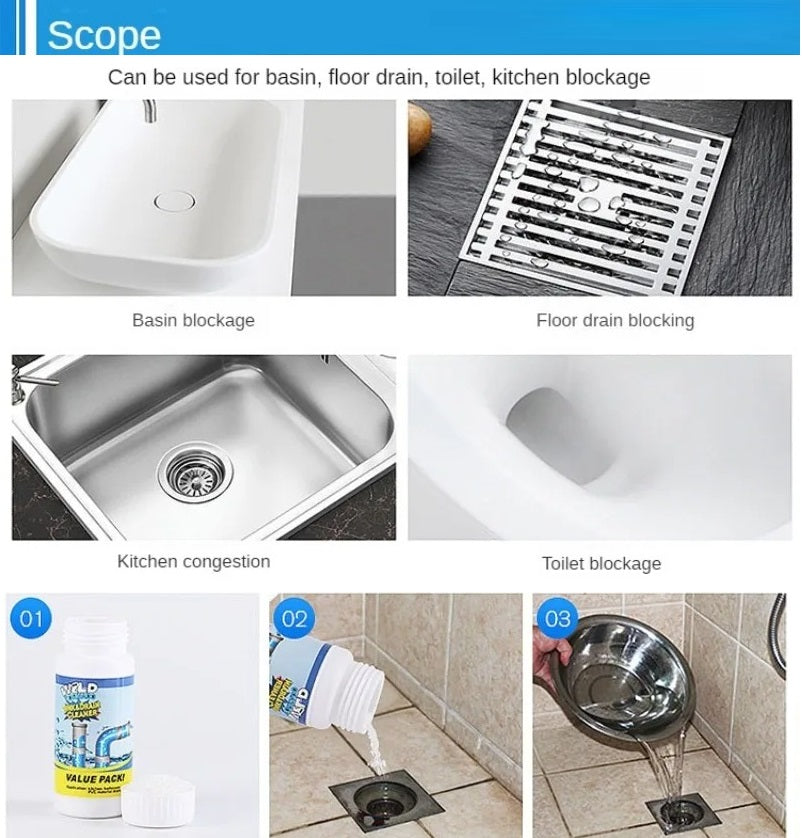 Cleaner Pro° PipeCleaner 1+1 FREE: Sink And Drain Pipe Cleaner Powder