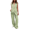 Icone™ BlazerSet: Women's Chic Sleeveless Blazer And Pants Set