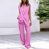 Icone™ BlazerSet: Women's Chic Sleeveless Blazer And Pants Set