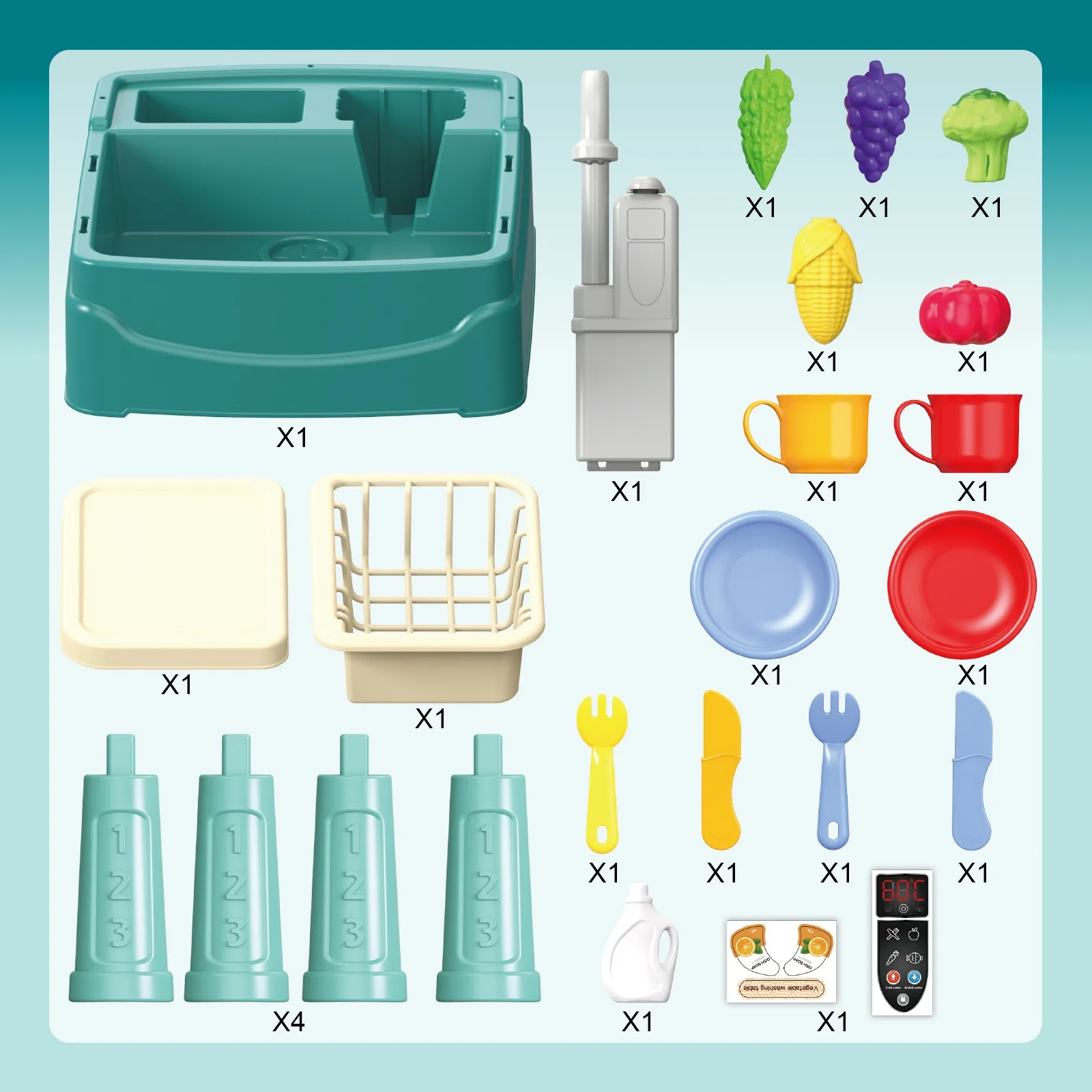 Kletshuts™ KitchenToy: Interactive Children Kitchen Play Toy Set