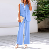 Icone™ BlazerSet: Women's Chic Sleeveless Blazer And Pants Set