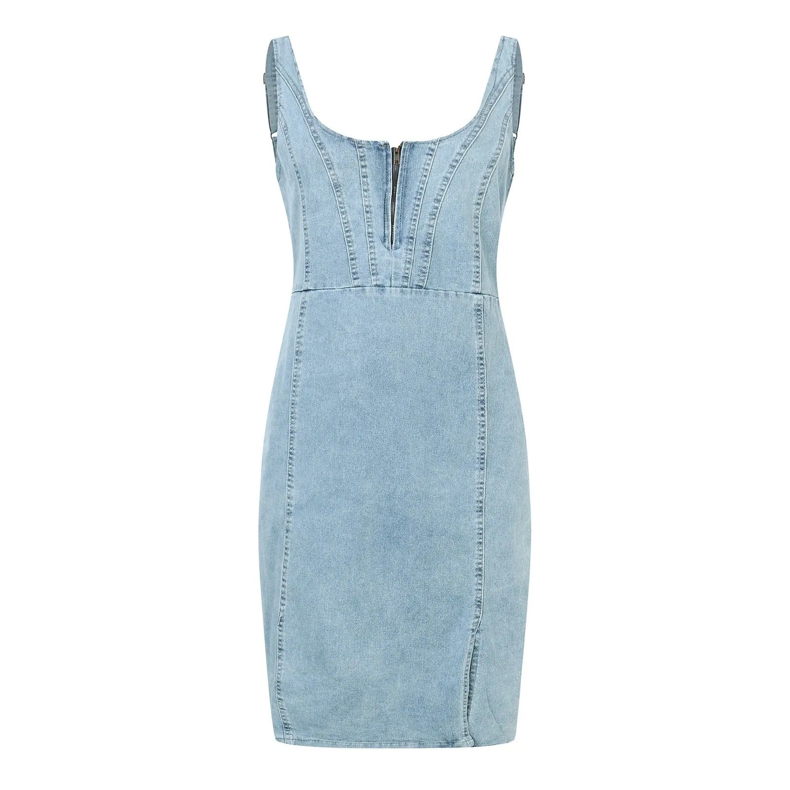 Icone™ DenimDress: Denim Fit Dress With Slit And Adjustable Strap