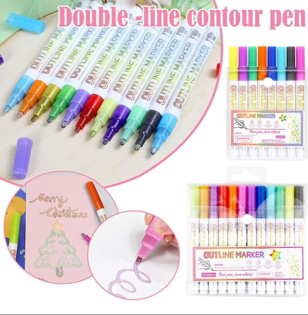 DoubleMarker - Colorful And Metalic Double Line Pen Markers