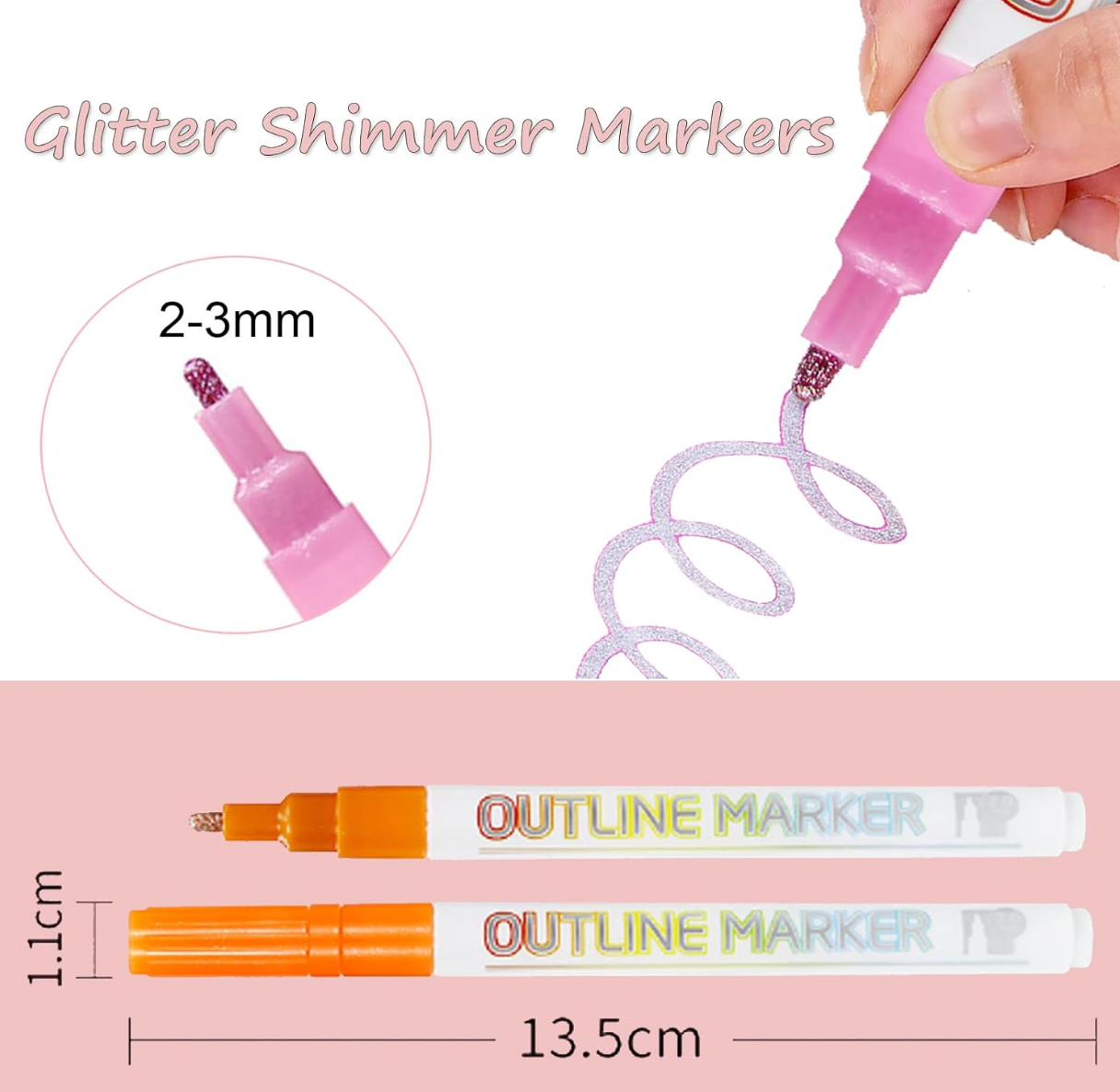 DoubleMarker - Colorful And Metalic Double Line Pen Markers