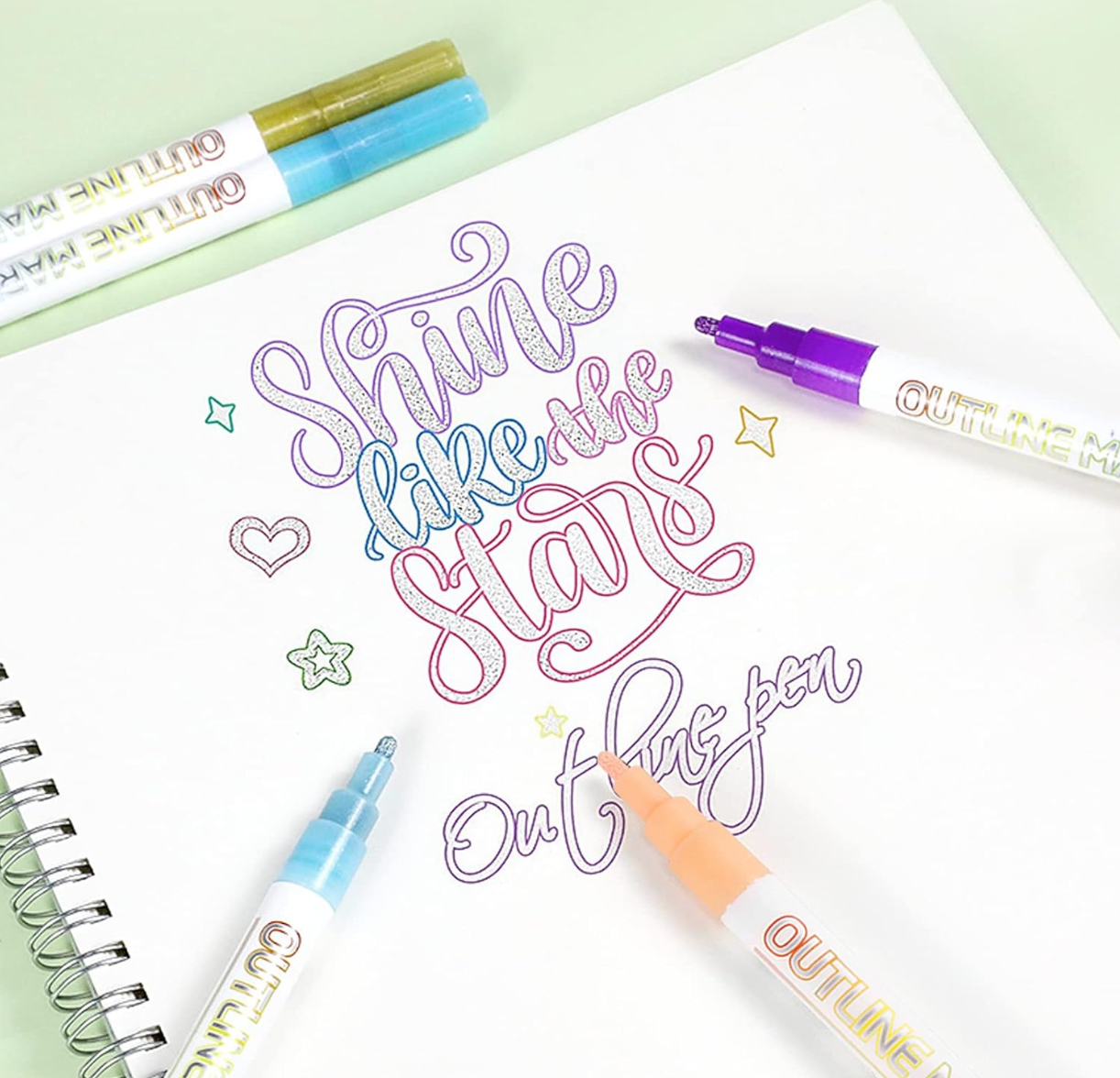 DoubleMarker - Colorful And Metalic Double Line Pen Markers