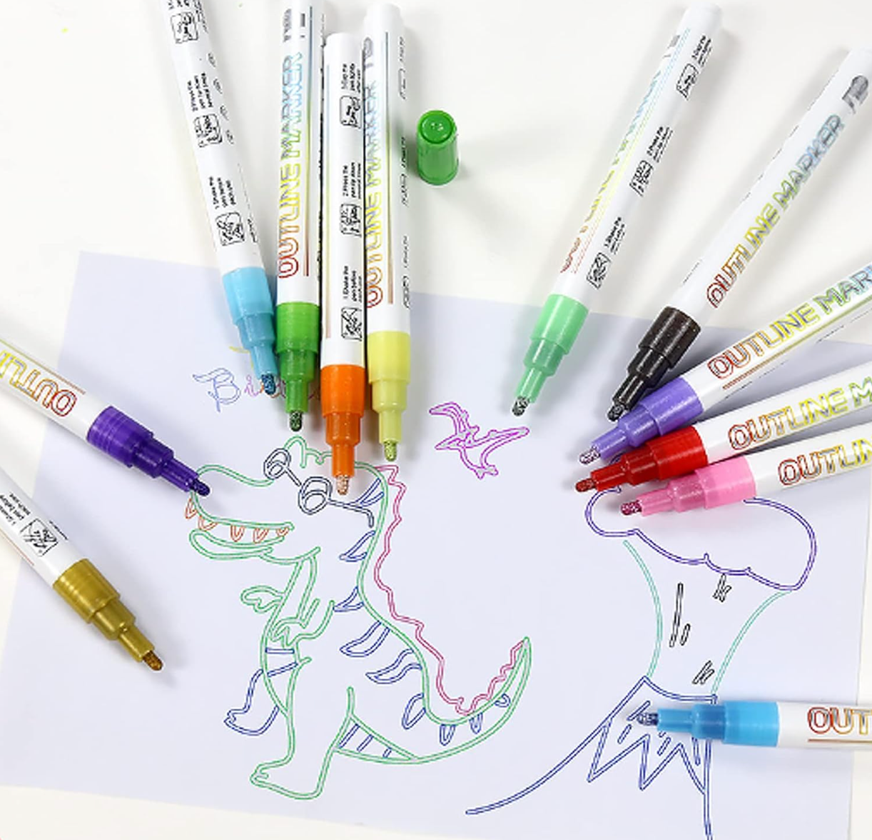 DoubleMarker - Colorful And Metalic Double Line Pen Markers