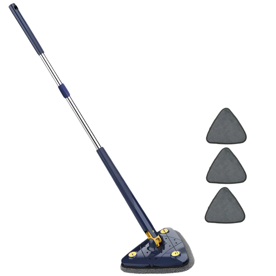 Cleaner Pro° TriangleMop: Long Handle Adjustable Triangle 360 Cleaning Mop