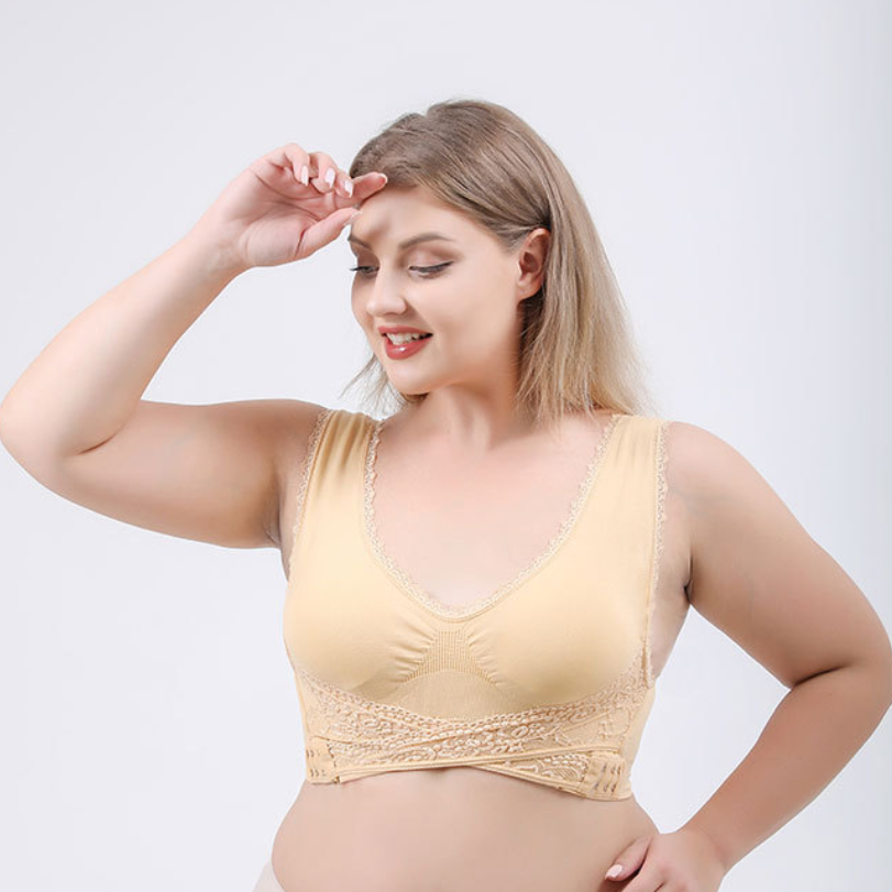 Icone™ LaceBra: Wire Free Front Cross Lace Lift Bra