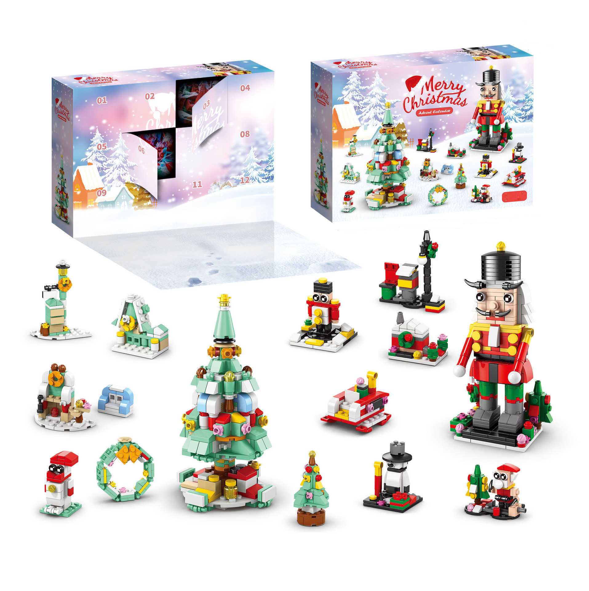 ChristmasBlocks: Christmas Advent Calendar Building Blocks Set
