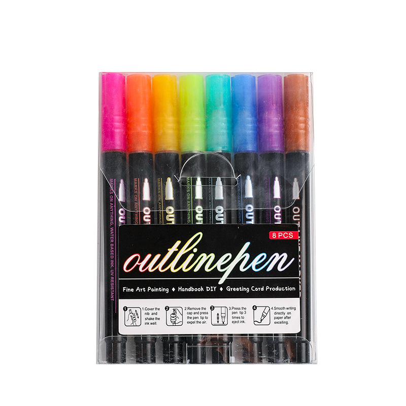DoubleMarker - Colorful And Metalic Double Line Pen Markers