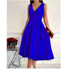 Icone™ ElegantDress: V-Neck Women's Elegant Dress With Belt