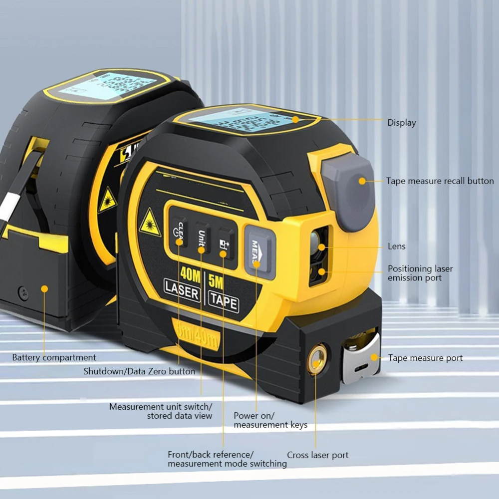 InfralaserTape - 3-In-1 Infrared Laser Tape Measure