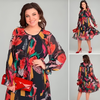 Icone™ FlowerDress: Long Sleeved Loose Fit Floral Printed Dress