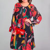 Icone™ FlowerDress: Long Sleeved Loose Fit Floral Printed Dress