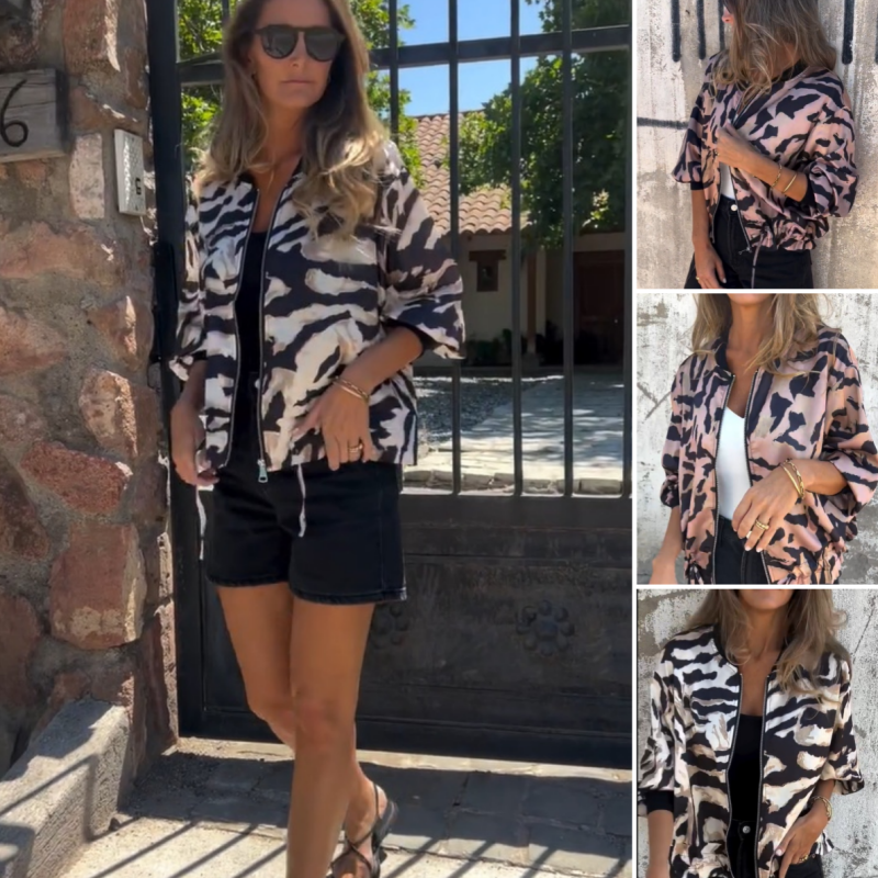 Icone™ ZebraJacket: Elegant Stylish Zebra Patterned Jacket