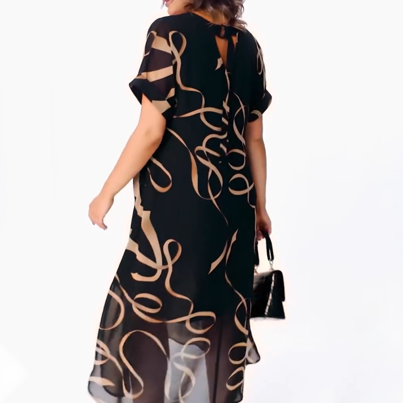 Icone™ FlowyDress: Double Layered V-Neck Flowy Maxi Dress