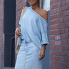 Icone™ FashionSet: Stylish Off-Shoulder Top And Denim Skirt