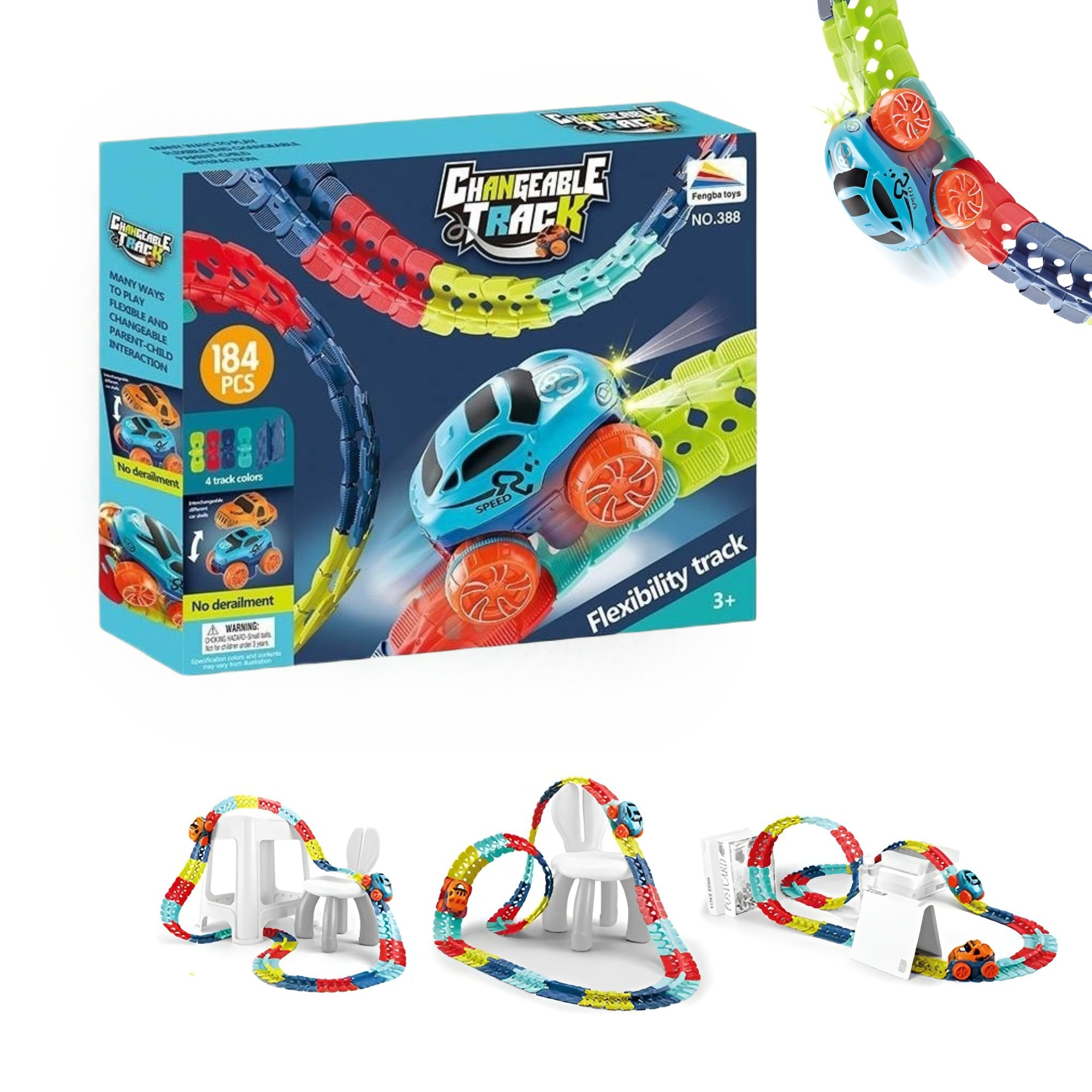 Kletshuts™ RaceTrack: Educational Fun Creative Flexible Race Car Track