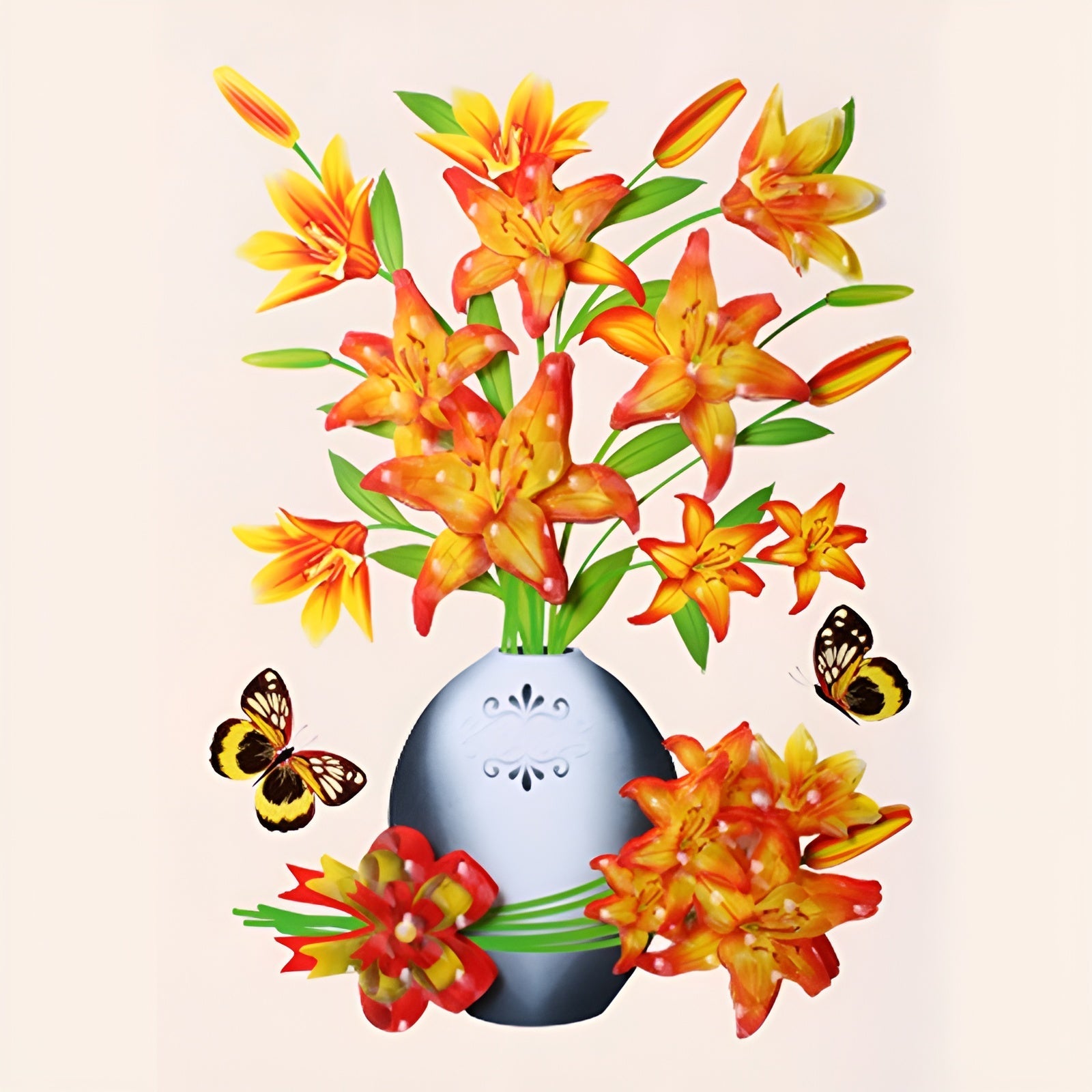 FloralSticker 2+2 FREE: Elegant House Decor Self-Adhesive Floral Stickers