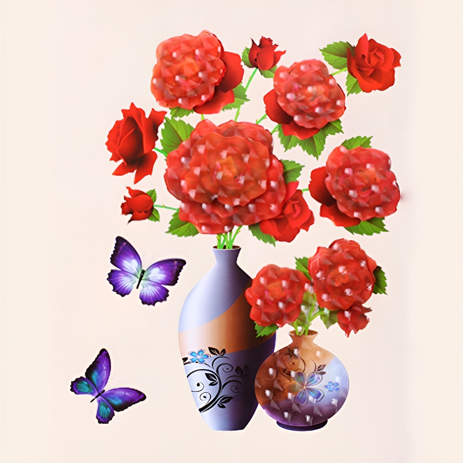 FloralSticker 2+2 FREE: Elegant House Decor Self-Adhesive Floral Stickers