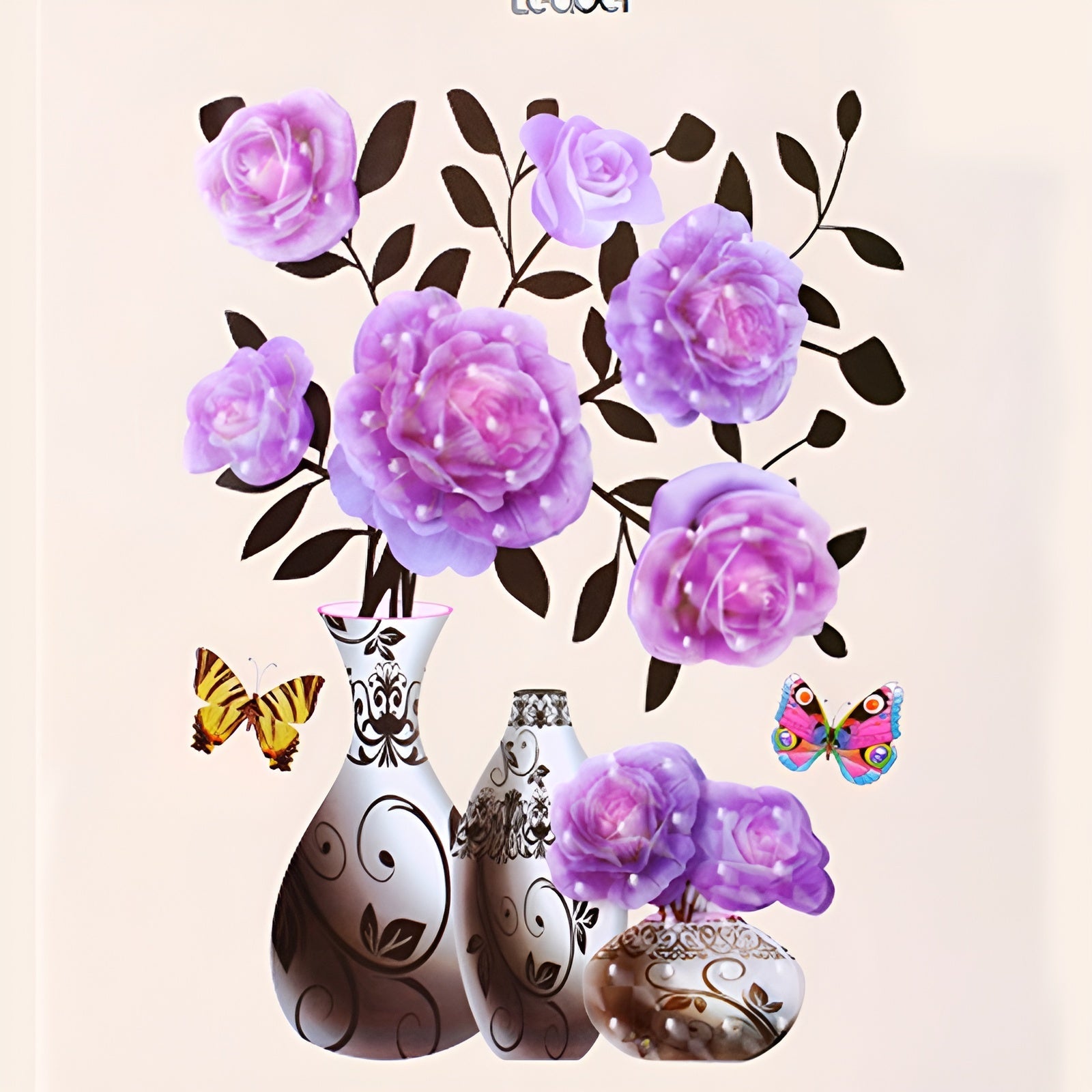 FloralSticker 2+2 FREE: Elegant House Decor Self-Adhesive Floral Stickers